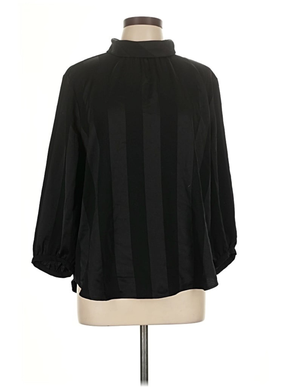 Ann Taylor Black Textured 3/4 Sleeve Blouse – Size Medium